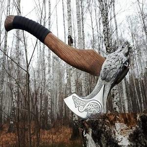 Tête de hache viking en acier au carbone de qualité industrielle, hache à double lame personnalisée pour l'extérieur - Product Image 3