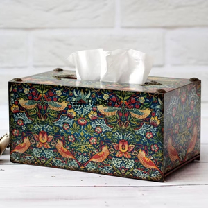 Portapañuelos de Madera Cuadrado Tradebyd, Esmaltado, Impreso, Ecológico, Premium, Hecho a Mano, para Decoración de Mesa - Product Image 1
