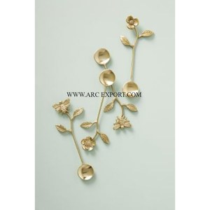 Meilleures ventes Cuillères à nourriture en acier inoxydable poli miroir Couverts de décoration de table de la meilleure qualité Ensemble de 4 couverts de table - Product Image 5