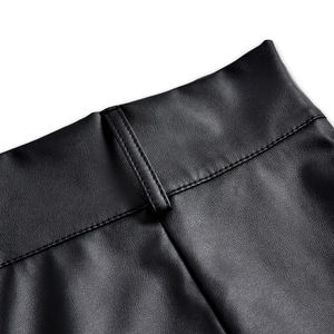 Jupes pour femmes en cuir PU noir-Mini jupes sexy et club-perles/jupe moulante taille haute pour la fête et le bureau - Product Image 5