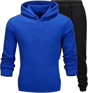Ensemble de survêtement uni décontracté pour hommes, veste à capuche et bas de jogging 2 en 1, poches latérales, vêtements de sport - Product Image 3