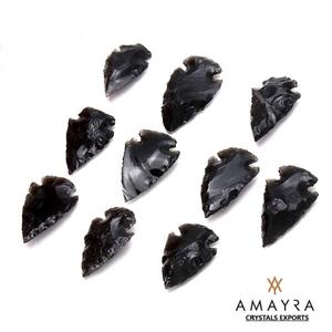 Punta de flecha de 1 pulgada de obsidiana negra natural, venta al por mayor, puntas de flecha de orgón para caza, comprar en línea de cristales Amayra, exportaciones DE LA India - Product Image 5