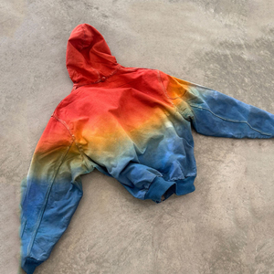 Nouveau Boxy surdimensionné personnalisé OEM Vintage Wash Distressed Color Block Gradient Brodé Imprimé Sweat à capuche zippé Hommes - Product Image 2