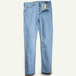 Vente en gros de jeans droits décontractés légers pour hommes, sur mesure, taille mi-haute, respirants, séchage rapide, en tissu de coton, faible MOQ - Product Image 5