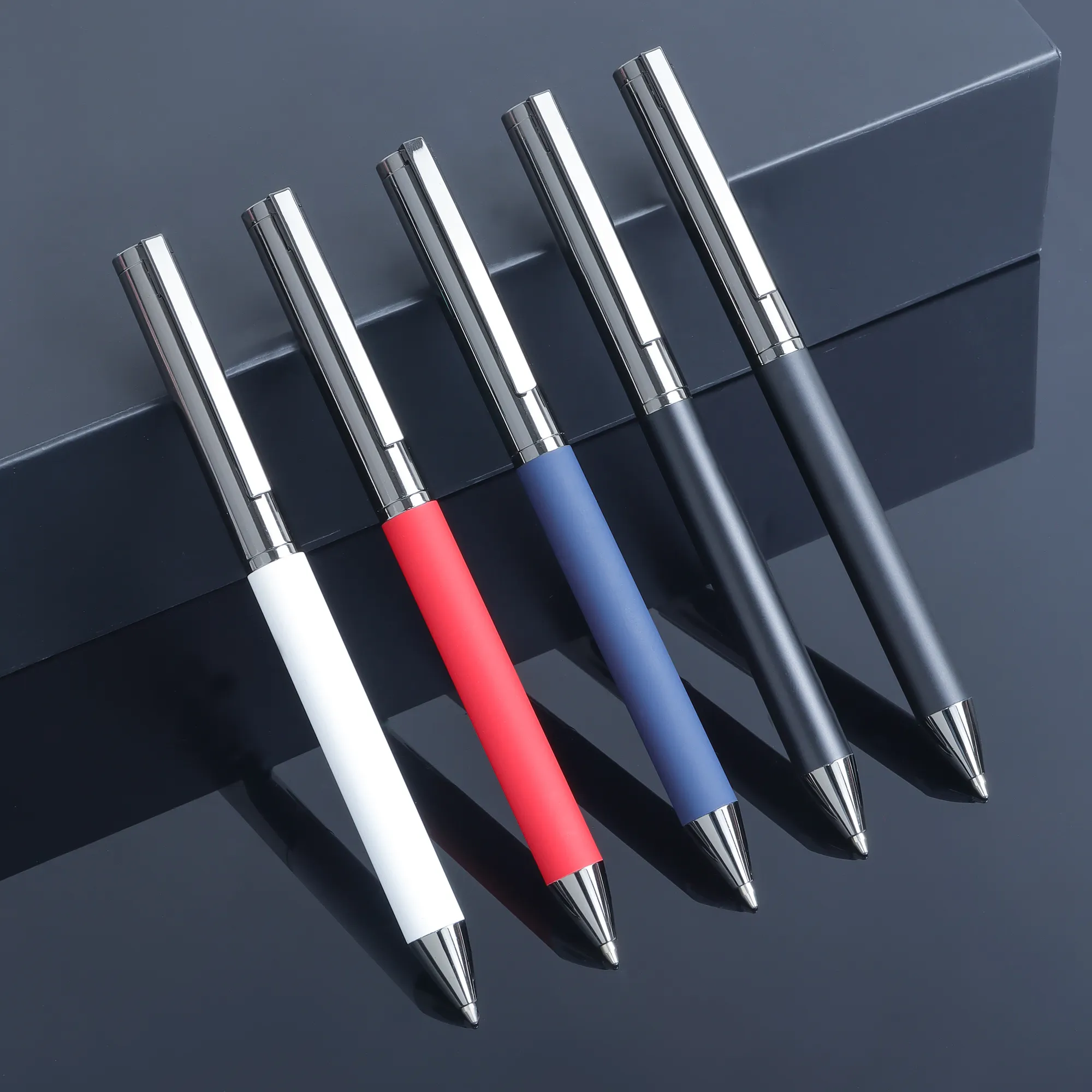 Pu Leder Werbe geschenk Stift für Männer & Frauen benutzer definierte Leder Metall Kugelschreiber mit Box