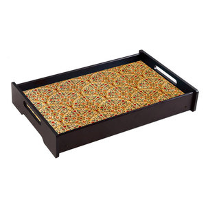 Bandeja de servicio de madera rústica hecha a mano desayuno personalizado y bandejas otomanas decorativas artículo de venta caliente - Product Image 5