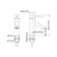 Grifos mezcladores de lavabo de latón frío y caliente, grifería moderna de un solo orificio para lavabo de baño
