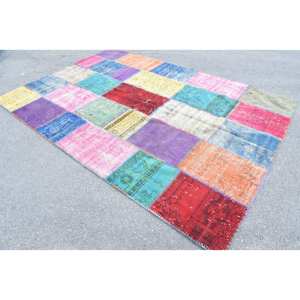 พรมสไตล์ตุรกีวินเทจสไตล์โบฮีเมียน9.4ft เบจ6.7ชิ้นแบบคลาสสิกผืนใหญ่ทำจากผ้าขนสัตว์ทำจากยางรูปแบบการเย็บปะติดปะต่อกันด้านหลังสำหรับตกแต่งห้องโถงห้อง - Product Image 3