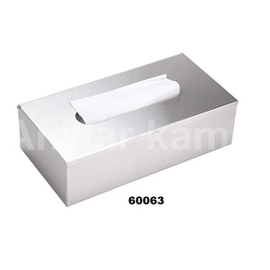 Elegante soporte de caja de pañuelos Rectangular de Metal moderno acabado de níquel cepillado para dormitorio baño o encimera - Product Image 1