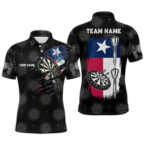 เสื้อโปโลผ้าโพลีเอสเตอร์สำหรับผู้ชายพิมพ์ลายลูกดอกแบบ MDJ-0084ใหม่ - Product Image 4