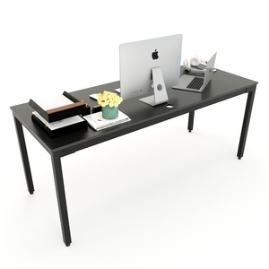 Escritorio minimalista de madera de caucho de 180x70 cm con patas de hierro, muebles de oficina - Product Image 1