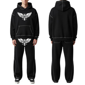 Conjunto de Sudadera y Pantalón Deportivo Personalizado OEM con Costuras en Contraste, Tejido de Rizo Francés de Algodón para Hombre - Product Image 1