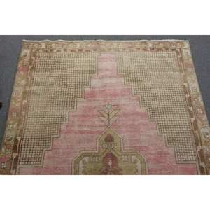 พรมตุรกีวินเทจคลาสสิก12.8ft เบจ-ชมพู4.7 x พื้นที่ขนาดใหญ่งานเย็บปะทำจากขนสัตว์ยางสี่เหลี่ยมนามธรรมสำหรับพรมห้องโถงห้อง - Product Image 5