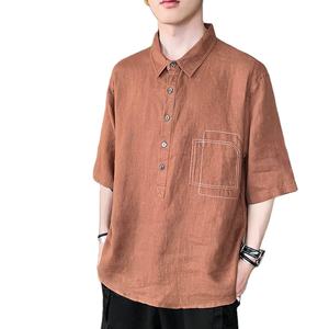 เสื้อโปโลผ้าฝ้ายแบบสวมหัวสำหรับผู้ชายเสื้อผ้าแฟชั่นสตรีทโอเวอร์ไซส์ - Product Image 1