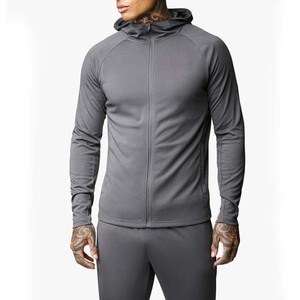 Sudaderas con capucha personalizadas para hombre con cremallera bordada de manga larga Slim Fit Gym Fitness Running Workout Sportswear OEM impreso - Product Image 5