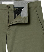 Pantalon de costume homme coupe slim extensible style italien respirant à devant plat avec logo à la taille et braguette zippée, couleur unie, pour affaires et occasions décontractées