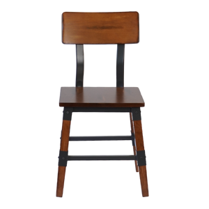 Sedie da pranzo in legno di faggio e metallo con schienale alto in stile industriale - Product Image 1