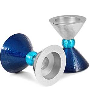 Trending Evergreen 2 en 1 Hammer Finish Metal Candle & Tea Light Holder para cenar y vacaciones-Navidad y Hanukkah - Product Image 2