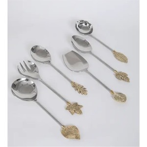 Latest Design Handmade Metal Flatware <b>Set</b> Best <b>Sale</b> Luxury Gold Plated Cutlery <b>Set</b> <b>For</b> Dining Decor Wedding Party Use Flatware - Product Image 6