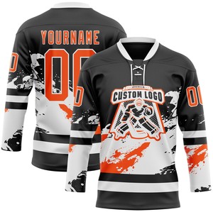 Jersey de Hockey sobre Hielo con Cuello de Encaje, Nombre del Equipo Personalizado, Números, Impresión Digital, 100% Poliéster, Antibacteriano, Secado Rápido, Servicio OEM, Venta al por Mayor - Product Image 2