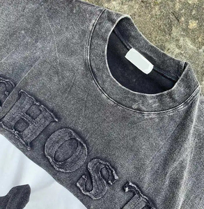 STERA SPORTS OEM/ODM Camiseta de ajuste regular para hombre 100% algodón Impresión personalizada Parche de lavado desgastado Bordado Manga corta - Product Image 5