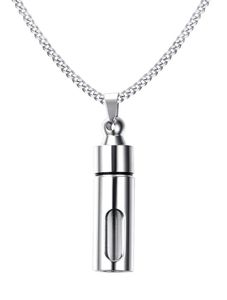 Bottle Shaped Cremation Urn Necklace , Stainless Steel Ashes Necklace Pendant Custom logo for Human / Pet Ashes - Product Image 5