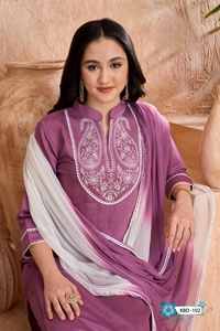 ชุด kurta พิมพ์ดิจิตอลธรรมชาติชุดแฟนซีชุดสีส้ม Palazzo และ dupatta - Product Image 5