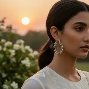 Pendientes de Aro Colgantes de Plata 925 para Mujer, Joyería Fina para Uso Diario - Product Image 3