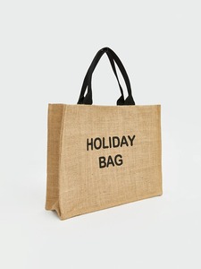 Sac fourre-tout en jute personnalisé avec logo OEM ODM, sac de plage réutilisable écologique, fabricant - Product Image 1