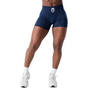 Shorts Deportivos de Cintura Alta sin Costuras Azul Marino para Mujer, Leggings de Compresión Elásticos para Entrenamiento, Ropa Deportiva a Prueba de Sentadillas - Product Image 1