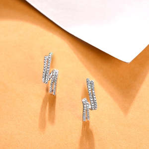 Compre Pendientes de Plata de Ley 925 de Primera Calidad para Mujeres y Niñas, Pendientes Colgantes Geométricos de Oro de 18K - Product Image 2