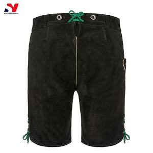 กางเกงขาสั้นสไตล์บาวาเรียเลเดอร์โฮเซนสีดำลายโอเคโทเบอร์เฟสต์ไฮสตรีทพลัสไซส์ออกใหม่ - Product Image 2