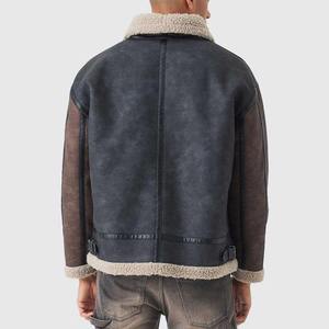 Veste en cuir d'agneau pour homme, automne-hiver, col montant, logo frontal, respirante, design chauffant - Meilleure vente pour les acheteurs en gros - Product Image 4