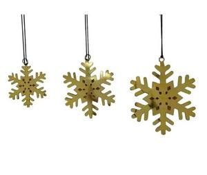 Metal colgante copo de nieve ligero minimalista color plata decoración navideña ornamento uso - Product Image 5