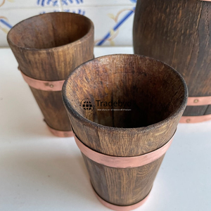 Vaso decorativo de vidrio de madera natural hecho a mano para estilo rústico del hogar de Tradebyd - Product Image 5