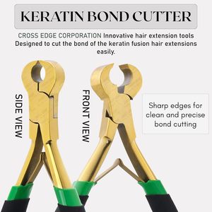 Golden Color Handle <b>Cutter</b> Plier Hair Extension tool Bond <b>Cutter</b> Pliers for Clean Cut Keratin Bonds Stainless steel Custom Size - Product Image 2