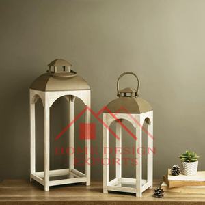 Linterna colgante de madera blanca antigua decorativa para jardín al aire libre, linterna de madera alta superventas para decoración de boda - Product Image 3