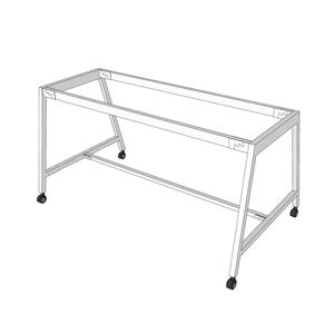 CFOS005 Pieds de bureau mobiles en métal au design minimaliste, revêtement poudré, 160x80cm - Product Image 1