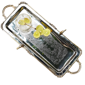 Ensemble de plateaux de service élégants et luxueux en acier inoxydable plaqué or, plateau à fruits en métal arabe, vaisselle, rangement de qualité supérieure pour la maison - Product Image 3
