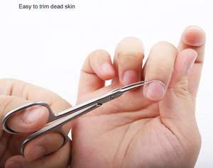 Venta caliente tijeras para cutículas con hoja extra afilada recta y curva hecha con acero inoxidable de alta calidad por KKZ International - Product Image 6