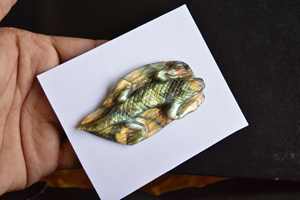 Hecho a mano hermoso Multi Flash feldespato labradorita lagarto espectrolita tallas de cristal amarillo labradorita piedra preciosa Natural - Product Image 2