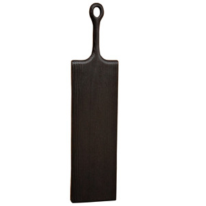 Juego de Tablas de Cortar de Madera Quemada Oscura Hechas a Mano |   Bandeja Decorativa Tallada Geométricamente, Tabla de Pan Rústica para Cocina con Asa - Product Image 2