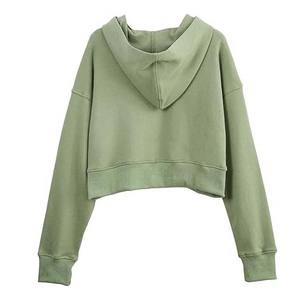 Sweat à capuche court décontracté pour femme avec impression personnalisée, tissu polaire doux, manches longues - Vêtement d'extérieur écologique - Product Image 2