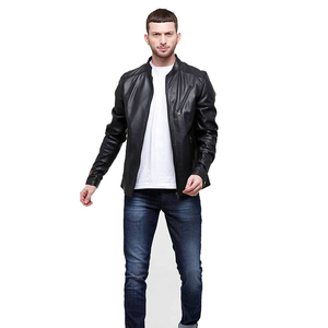 Chaqueta de Cuero y Lona de Diseño Único y la Mejor Calidad para Hombre, con Cuello Alto, Logotipo Frontal, Impermeable y Ligera - Product Image 4