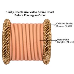 Ensemble de bracelets de mariée perlés plaqués or oxydé fabricant indien de bijoux de mariage vente en gros de bracelets de mode en métal mat uni - Product Image 3