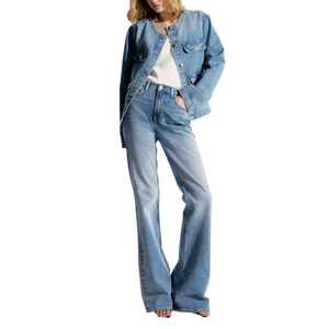 Nouvelles vestes en jean longues et surdimensionnées en coton bleu pour femmes, vestes en jean pour femmes, vente en gros de vestes en jean, manteaux décontractés pour femmes - Product Image 5