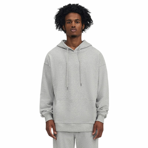 Couleur unie grande taille unisexe à manches longues sweat à capuche polyester hommes sweat à capuche décontracté blanc personnalisé hauts de sport - Product Image 2