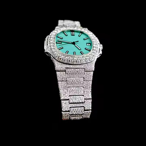 Reloj de diamantes de moissanita de lujo automático de acero inoxidable de alta calidad, joyería de reloj helado para hombres y mujeres, estilo de moda - Product Image 3