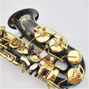 Nueva oferta, Saxofón negro, E-Flat, patrón tallado, instrumento Musical de Jazz para principiantes y profesionales - Product Image 5