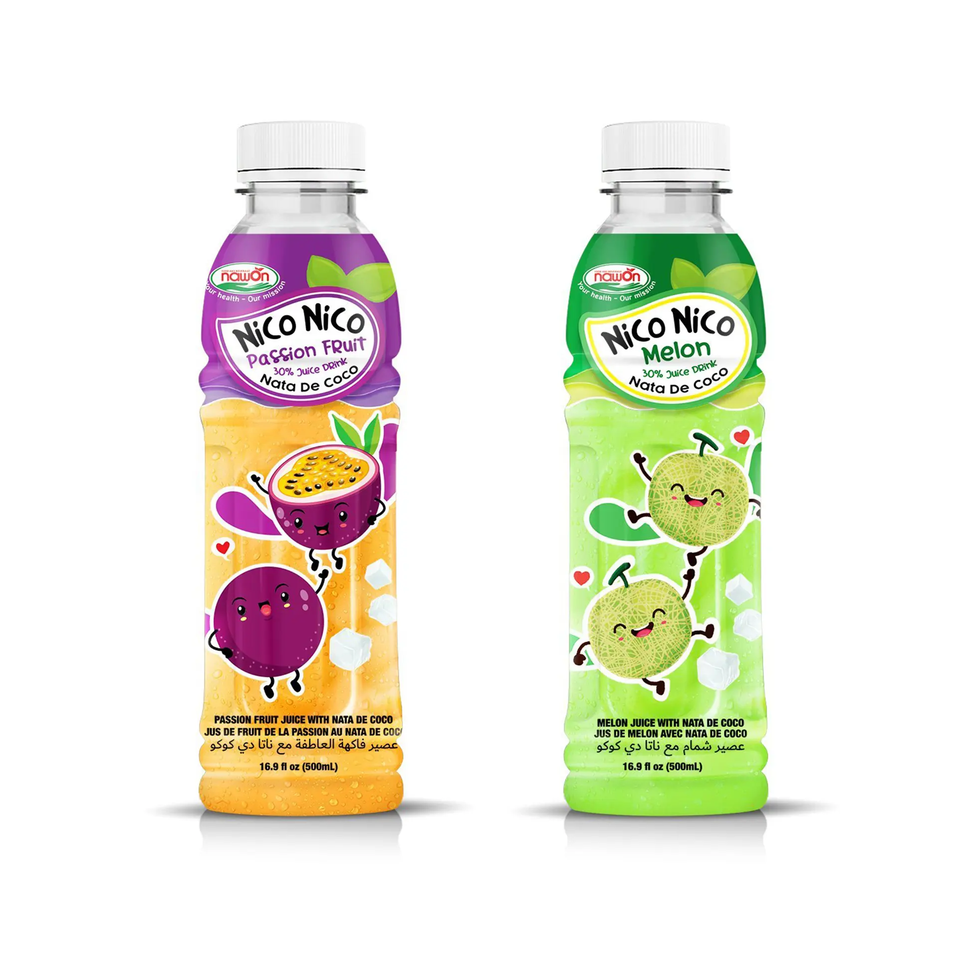 Best Tasting Melon Juice with Nata de Coco Juice Drink 500ml Nico Nico Vietnamese Soft Drink Beverage Wholesale Supplier
